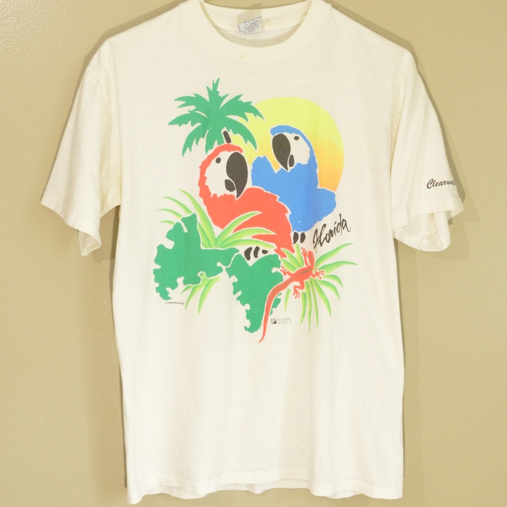 80s Parrots Florida Birds of Paradise Tourist VTG
